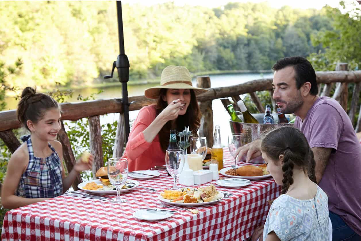 Family Dining Outdoors at Our Hudson Valley Resort