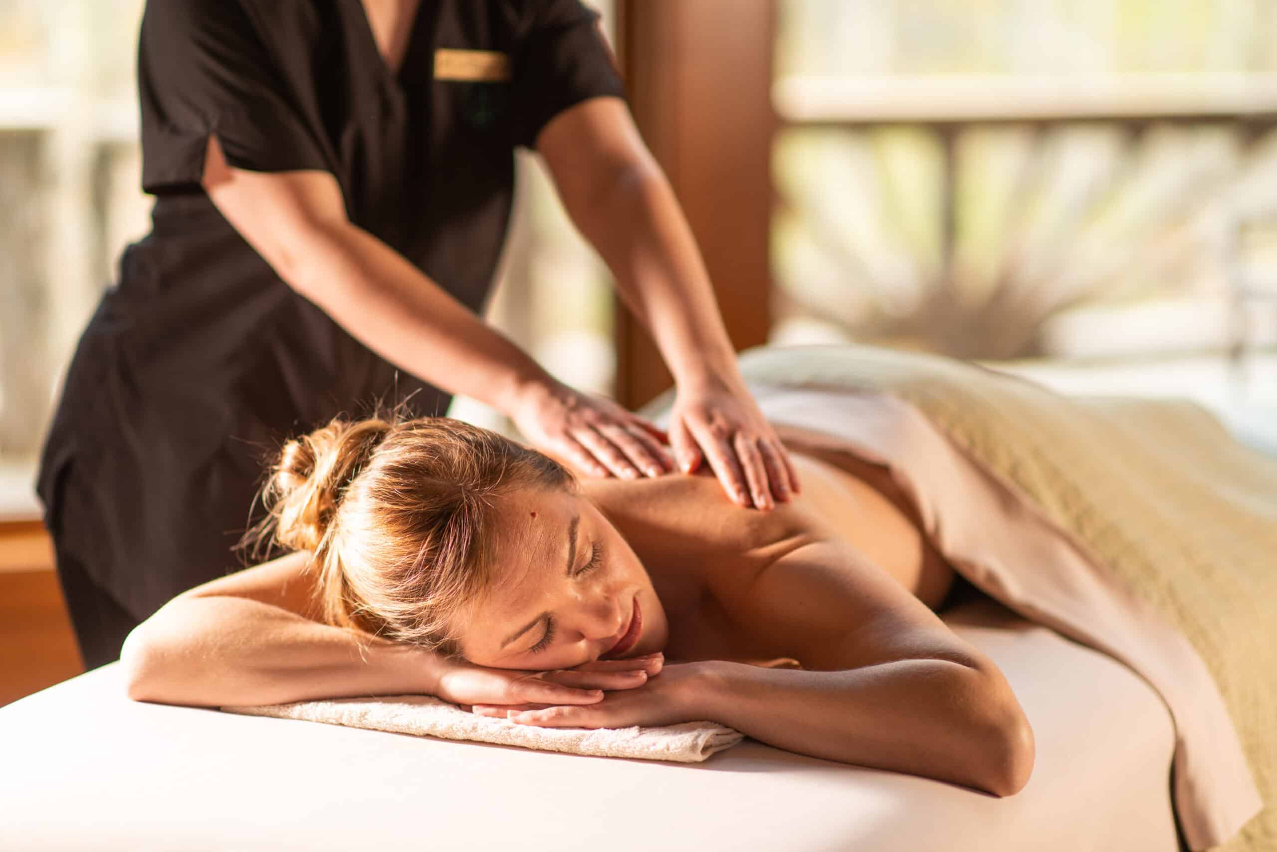 A woman getting a relaxing massage