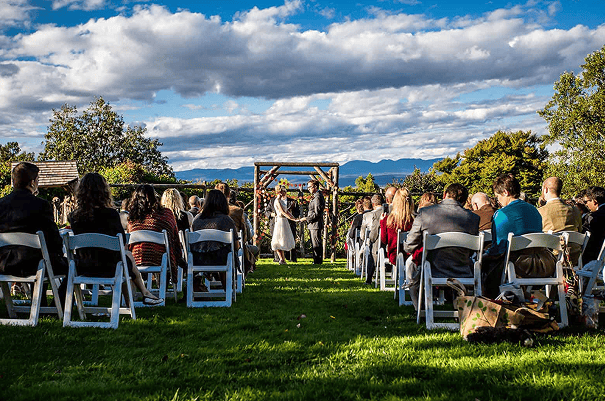 A beautiful outdoor wedding ceremony